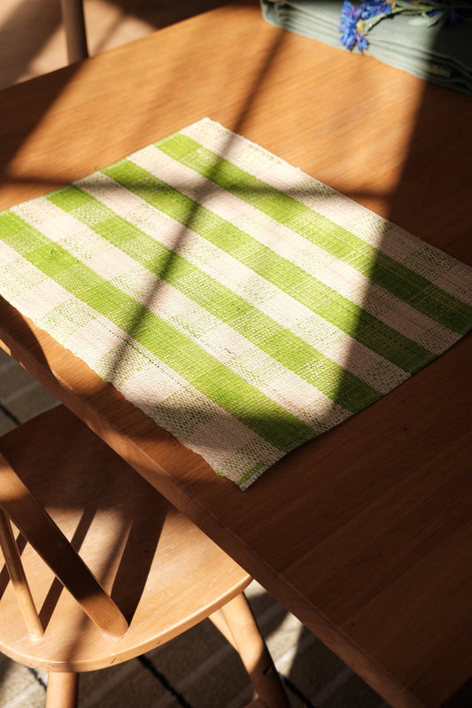 Placemat • Palm leaves • Black checkered