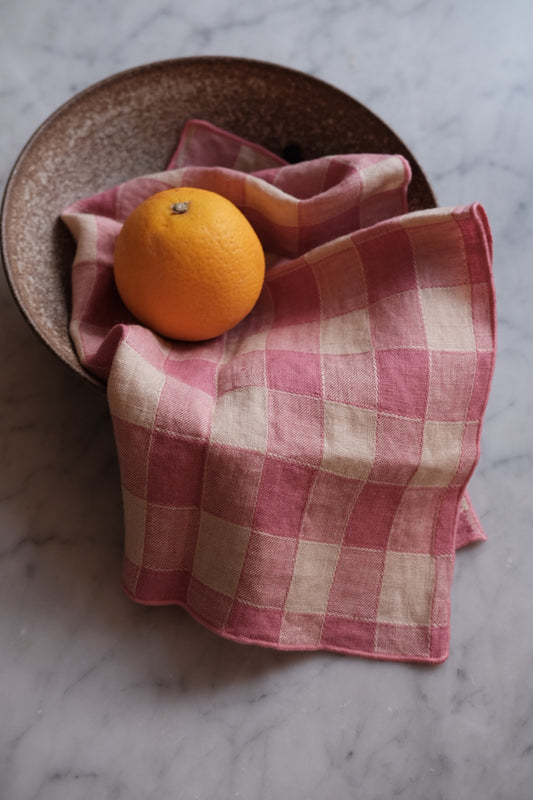 Napkin • Linen • Pink check