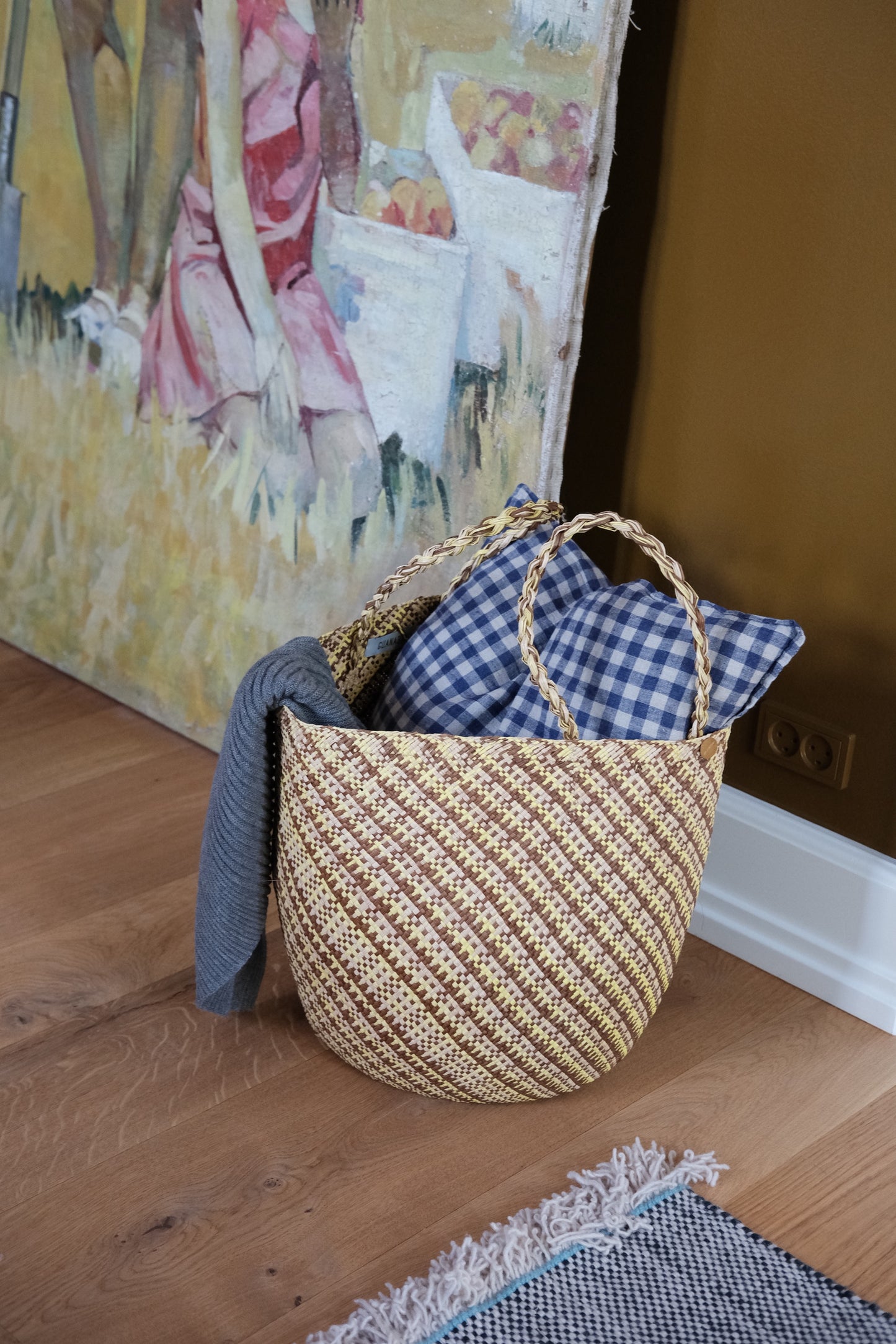 Placemat • Palm leaves • Black checkered