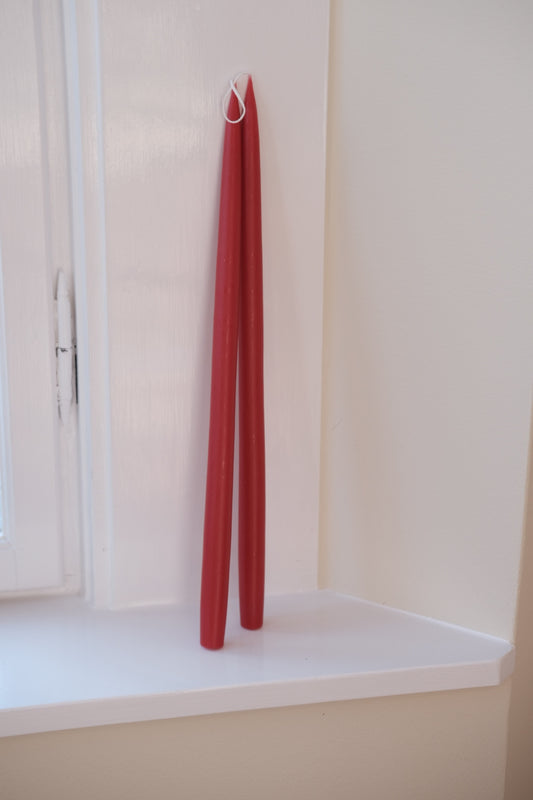 Hånddyppede lys • 45 cm • Dark Red