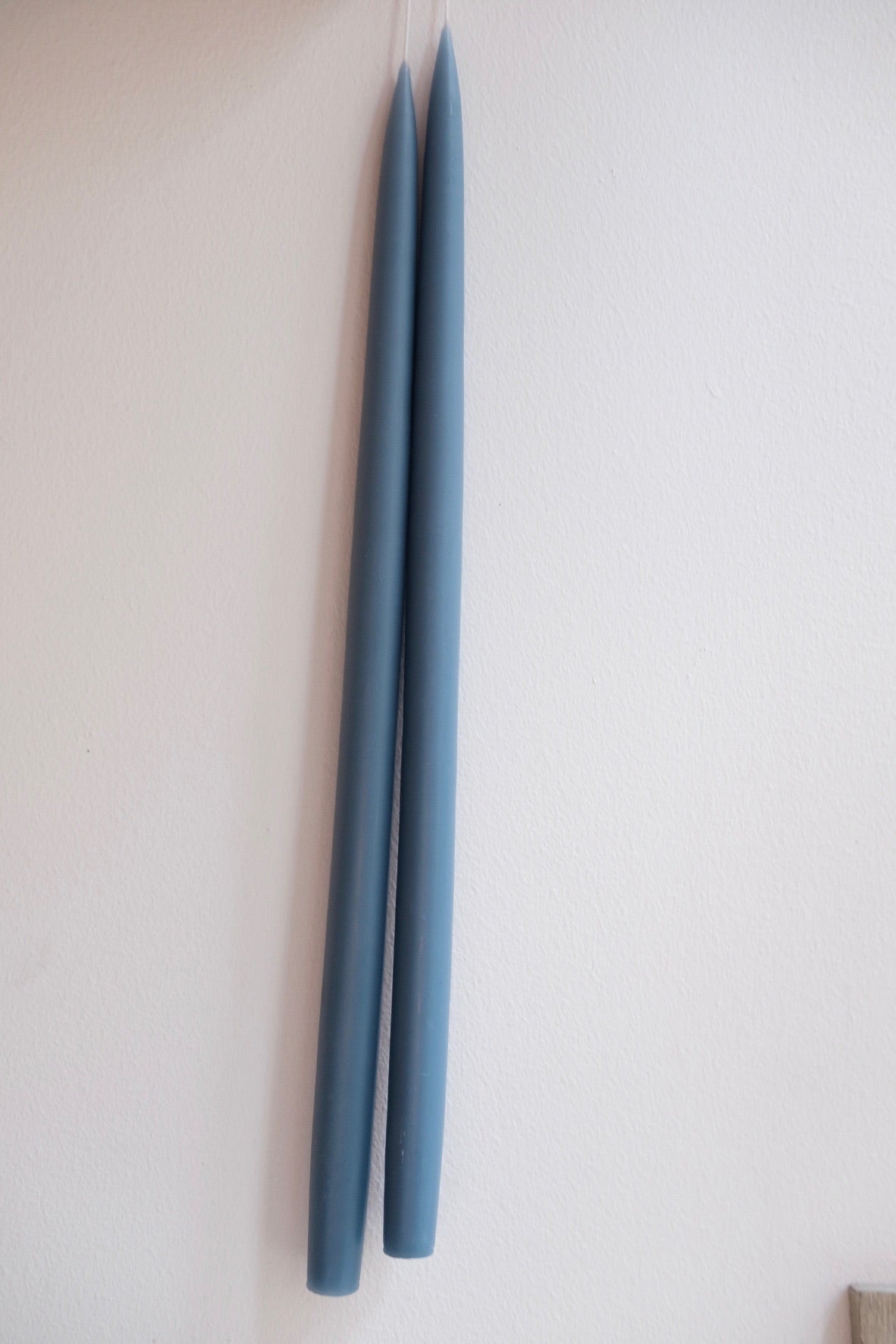 Hand-dipped candles • 45 cm • Grey-blue