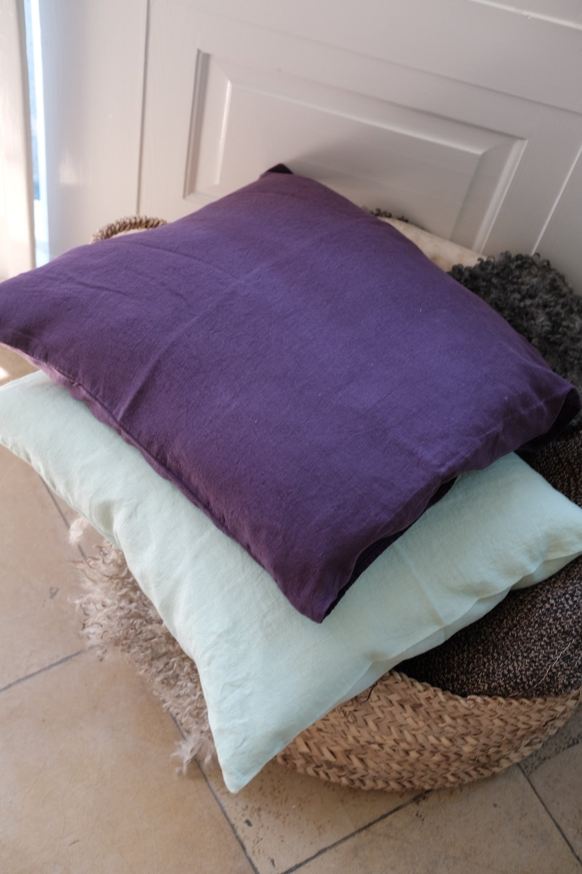 Flax pillow • 50x50 • Bleu Atlantique