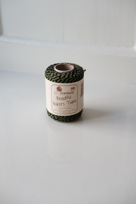 Gavebånd • Bakers Twine • 50m • Sort & Grøn