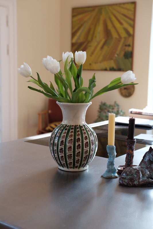 Vintage • Vase • Ceramic • Light green