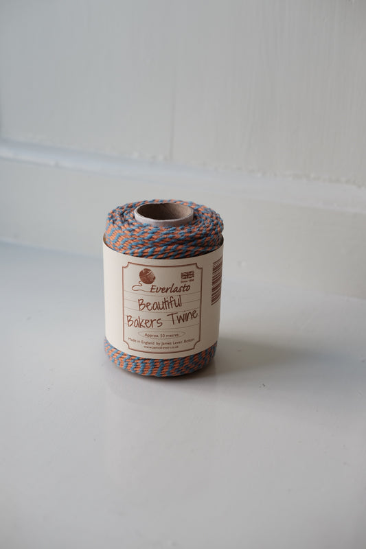 Gavebånd • Bakers Twine • 50m • Lyseblå & Orange