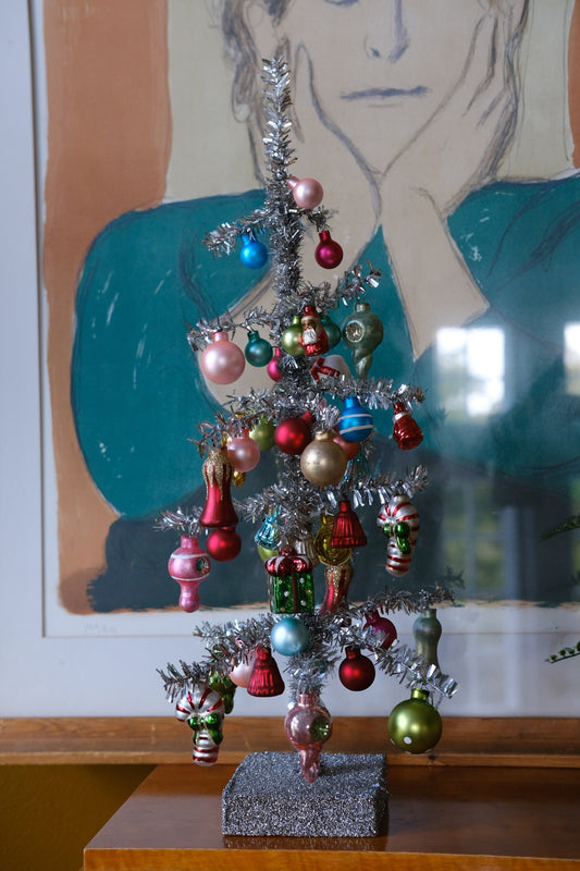 Christmas tree • Silver Glitter • Baubles • Large