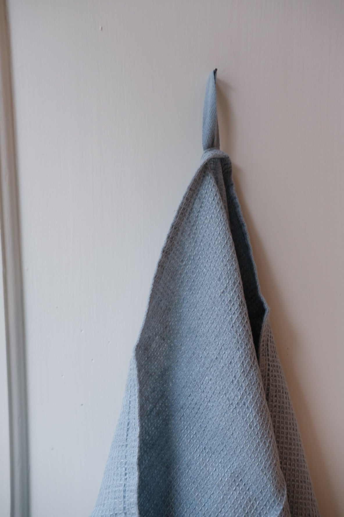 Tea towel • Linen • Mini Apron • Gray with Blue Check