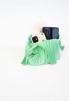 Taske • Plisseret • Bio nedbrydelig • Mini • Mint