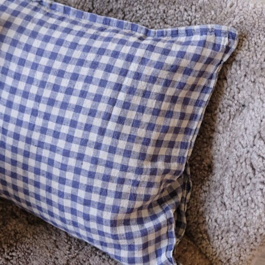 Pillow spring • Linen • 50x70 cm • Linen Blue Gingham