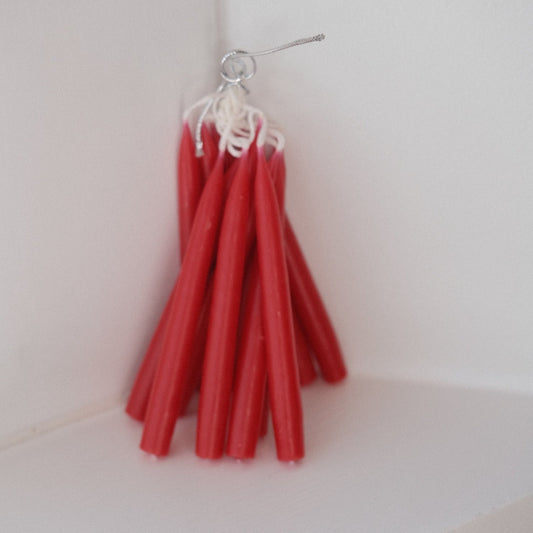 Hand-dipped Candles • 12 cm • Dark Red